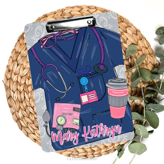 Nurse Scrubs Clipboard, Personalized Nurse Gift, Nurse Appreciation Week Gift, CNA Gifts, Medical Assistant Clipboard, Medical Gift Ideas