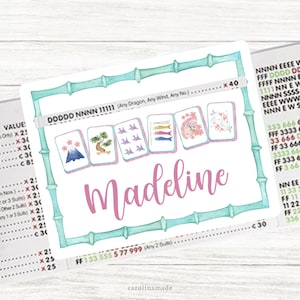 Mahjong Line Reader, Personalized Mahjong Line Finder Accessory, Custom Gift for Mahjong Player, Mah Jongg Tournament Group, Bamboo Border