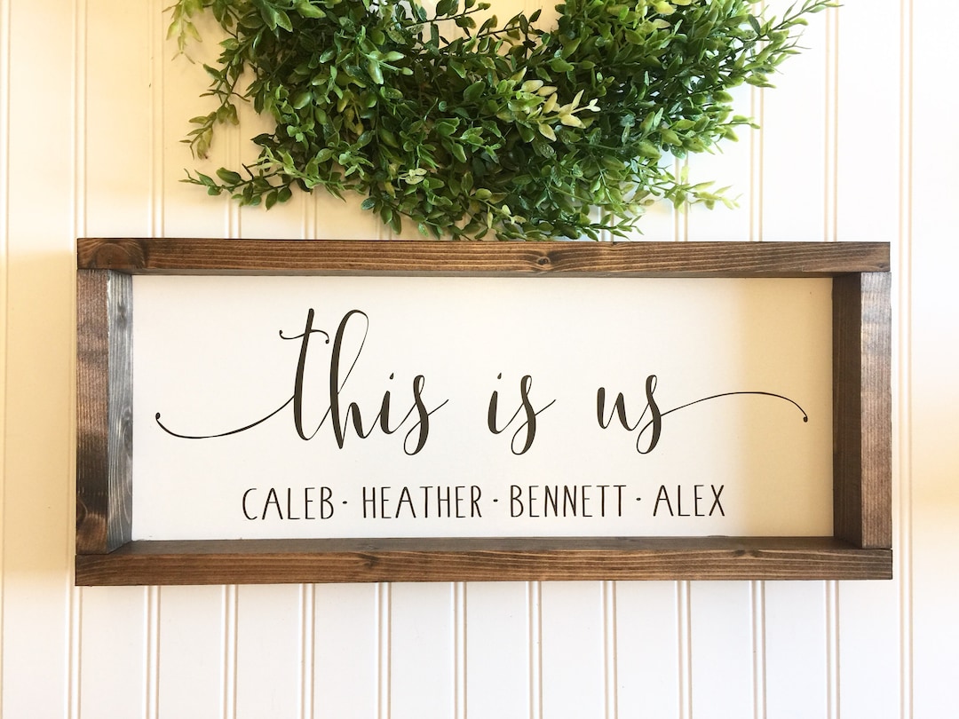 This is Us Sign Family Names Personalized, Farmhouse Wood Framed Canvas ...