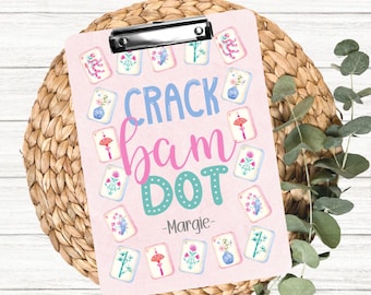 Crack Bam Dot Tile Mahjong Clipboard, Personalized Mahjong Clipboard for Score Keeping, Custom Gift for Mahjong Player, Mah Jongg Tournament