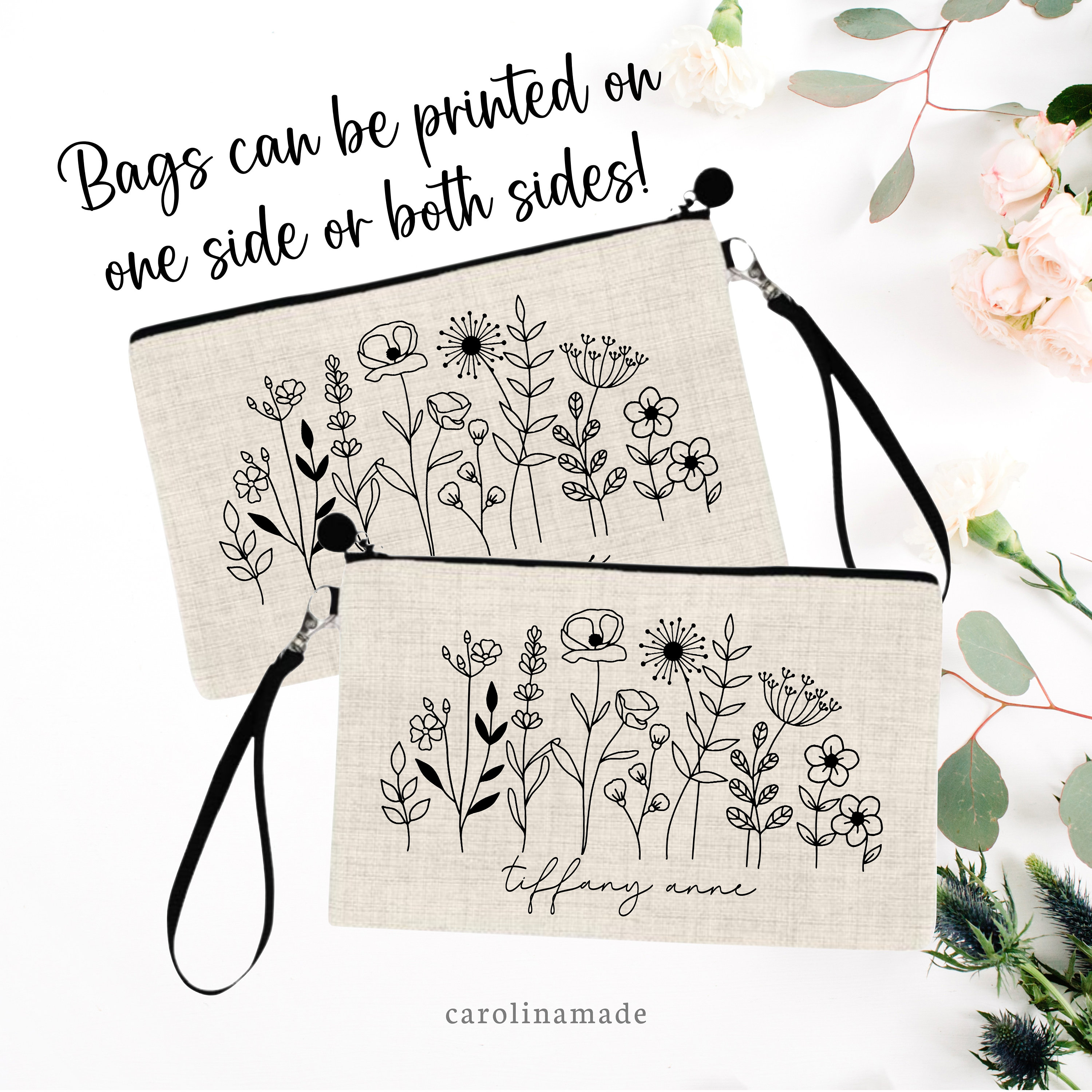 Personalized Fitness Bag, Gym Makeup Toiletry Bag, Muscles & Mascara, Gym Gift, Weightlifting Gifts, Custom Workout Zippered Pouch for Her