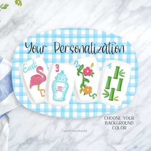 Mahjong Party Platter, Personalized Mahjong Plate, Mother&#39;s Day Gift, Mahjong Birthday Gift, Mahjong Tile Gift Idea, Mahj girls Party Decor