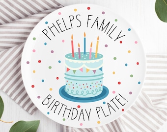 Family Birthday Plate, Personalized Family Name Plate, Custom Birthday Keepsake Plate, Milestone Plate for Boys and Girls, Reusable