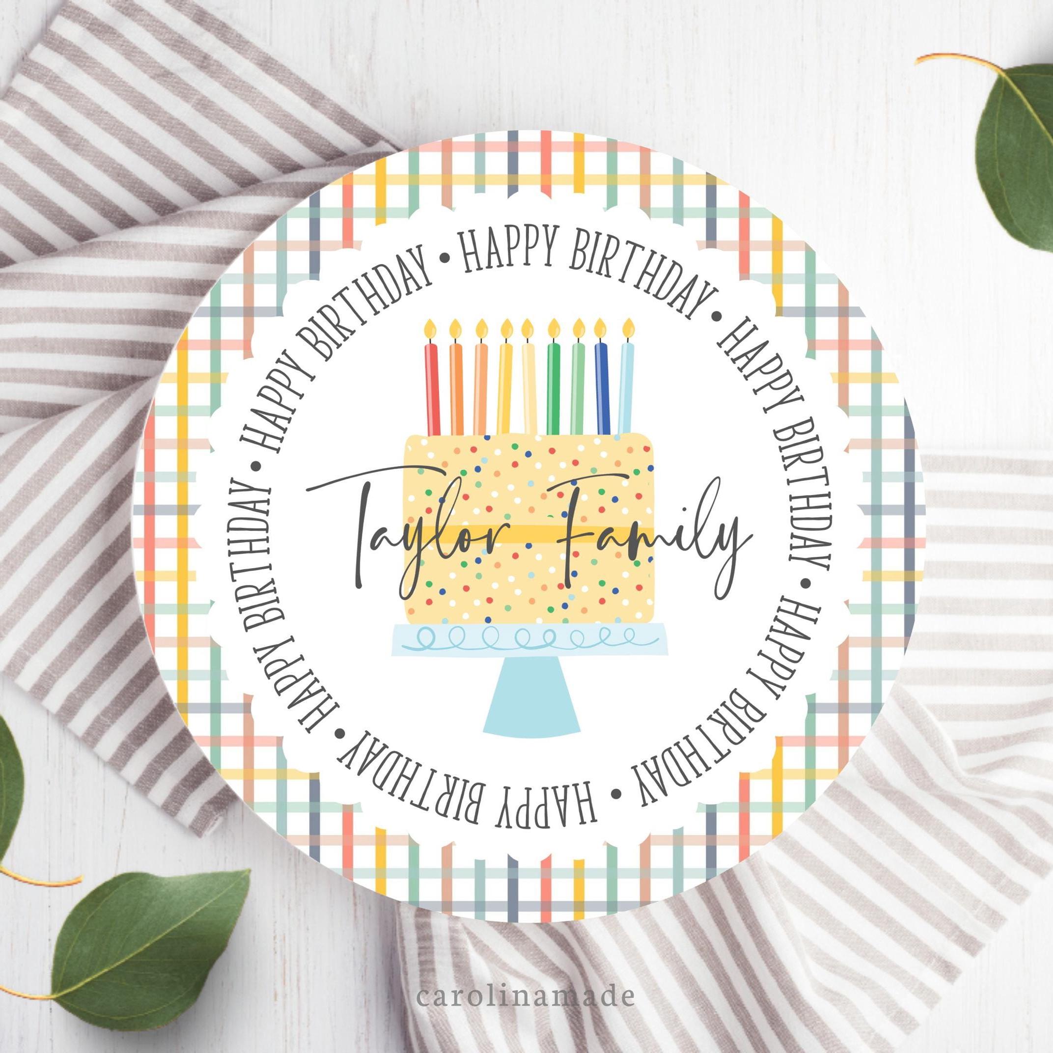 Happy Birthday Celebration Plate, Personalized Family Birthday Cake Plate, Rainbow Paid Milestone Birthday Keepsake Plate, New Family Gift