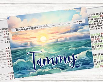 Beach Theme Mahjong Line Reader, Personalized Mahjong Line Finder Accessory, Custom Gift for Mahjong Player, Mah Jongg Tournament Group