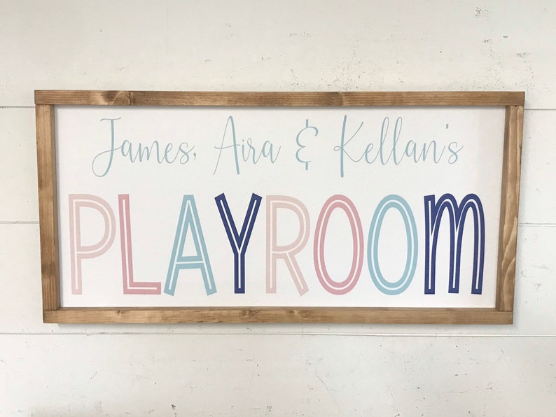 Personalized Playroom Sign Custom Child's Name Sign Etsy