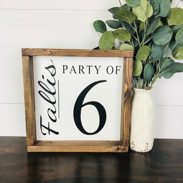 Party of Family Sign | Custom Family Name Sign | Family Number Sign | Personalized Housewarming Gift | Last Name Sign | Shelf Sitter Sign