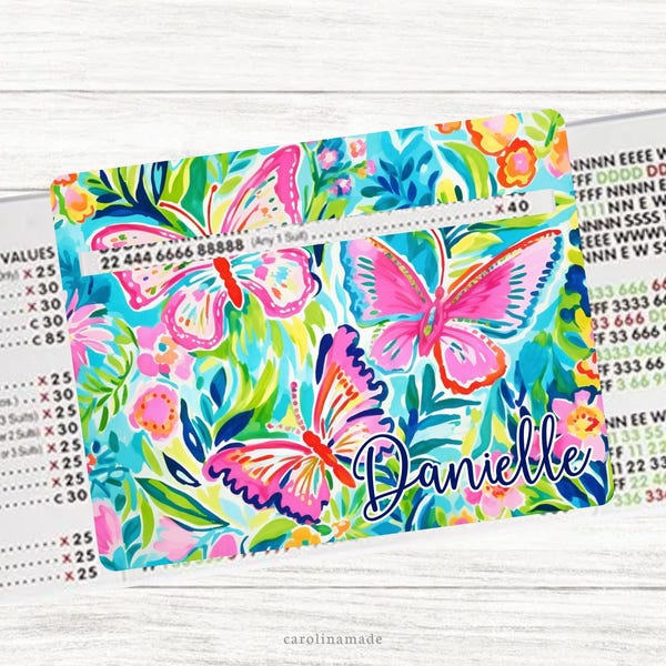 Lector de líneas de Mahjong Preppy Butterfly, accesorio personalizado para buscar líneas de Mahjong, regalo personalizado para jugadores de Mahjong, torneo grupal de Mahjong