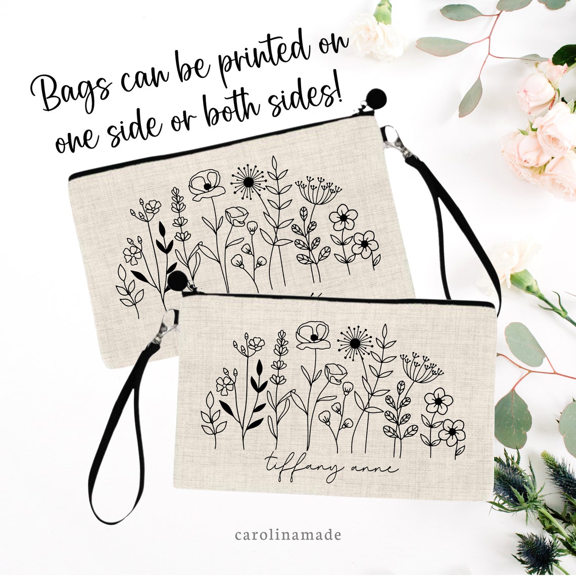 Veterinary Tech Dog Bag, Personalized Vet Tech Makeup Bag Wristlet ...
