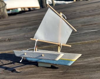 YAWL 11\u201d Wood Model Sailboat Kit-A Seaworthy Small Ship toy boat that really sails-Handmade in the USA-Build in minutes sail a lifetime