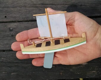 5 1/4″ Viking Sea Flea Model Sailboat Kit, Toy Boat Sailing Kit - Handmade in the USA by Seaworthy Small Ships - REALLY SAILS