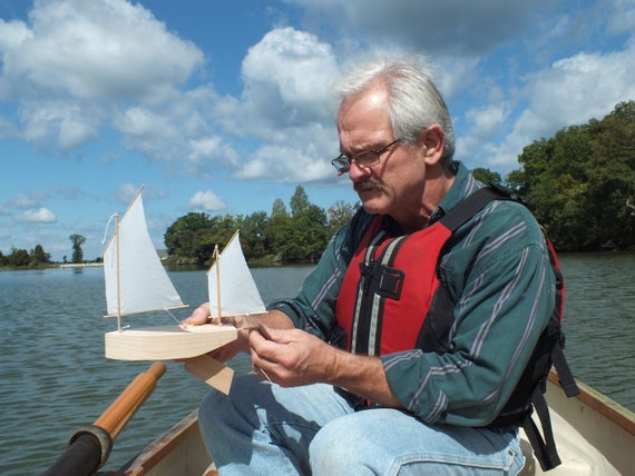 YAWL 11\u201d Wood Model Sailboat Kit-A Seaworthy Small Ship toy boat that really sails-Handmade in the USA-Build in minutes sail a lifetime