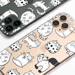 Cute Cats Christmas Gift iPhone 12 Mini Case - Black and White Kitten Phone Case