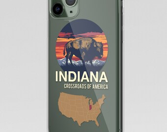 Indiana State Map Crossroads of America Phone case