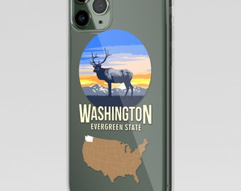 Washington Evergreen State USA Map Phone case