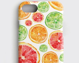 Grapefruit iPhone X Case, Bergamot iPhone 7 Plus Case - Citrus Samsung Galaxy S7 Edge Case Healthy Living Person Gift Orange iPhone Cover