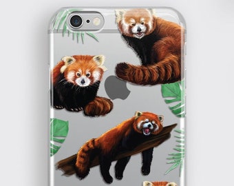 Red Panda iPhone 13 Pro Case Cute Panda Samsung Galaxy S9 Plus Phone Cover Kawaii Animal Lover Gift iPhone 12 Mini Case