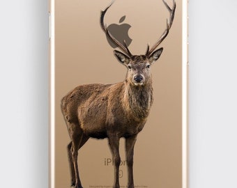 Deer iPhone XS Max Case Animal Print Samsung Galaxy S9 Plus Cover - Clear iPhone 7 Case Deer Gift iPhone XR Phone Cover