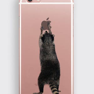 Raccoon iPhone Case Clear Samsung Cover, Trash Panda Protective iPhone 13 Case Animal Transparent iPhone 12 Case image 1