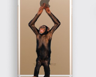 Monkey Samsung Galaxy S9 Case Chimp iPhone X Case - Chimpanzee iPhone 8 Case Jungle Monkey Phone Case Clear Transparent iPhone 7 Plus Case