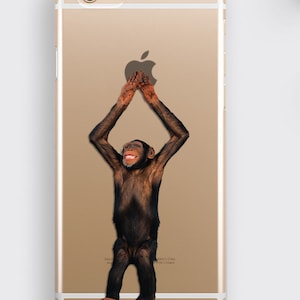 Chimpanzee iPhone Case: Jungle Animal Design, Transparent Cover