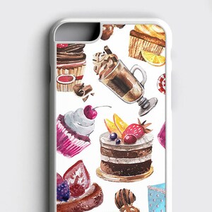 Etui na iPhone'a 6 Cake, etui na Samsunga S8 Desert - słodkie etui na iPhone'a, etui na iPhone'a 8, etui na iPhone'a SE Cake, etui na telefon z czekoladowym pączkiem i koktajlem mlecznym