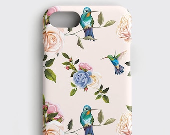 Iris iPhone 7 Plus Case Hummingbird Samsung Galaxy S8 Case - Bird iPhone 6S Case Floral iPhone 6 Plus Cover Flower Samsung Galaxy S7 Case