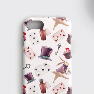 Alice in Wonderland iPhone Case: White Rabbit, Mad Hatter Design