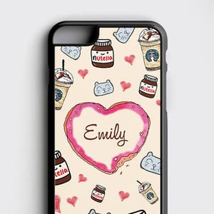 Tumblr Personalized iPhone 8 Case Monogram iPhone 6 Case, Tumblr Gift for Her Samsung S8 Cover Nutella Lover Teenager iPhone Gift