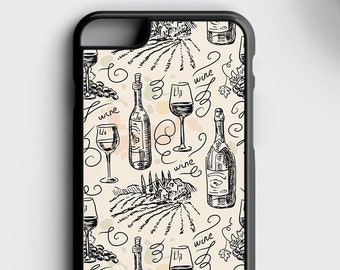 Wine Lover Gift iPhone 8 Case - Wine Samsung S8 Leather Case, iPhone 7 Plus Rubber Case, Mothers Day Gift iPhone XS Max Cover