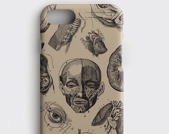 Vintage Anatomy iPhone XS Case, Human Anatomy Samsung Galaxy S9 Plus Cover iPhone XR Case iPhone 8 Plus Phone Cover