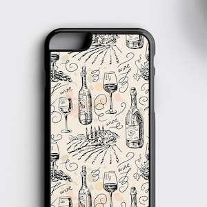 Funda para iPhone 8 con diseño de vino: funda de cuero para Samsung S8, funda de goma para iPhone 7+, funda para iPhone XS Max con diseño de vino, regalo para el Día de la Madre
