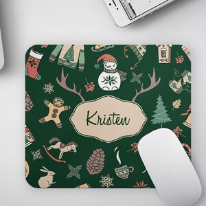 Personalized Christmas Mouse Pad: Holiday Desk Decor, Coworker Gift