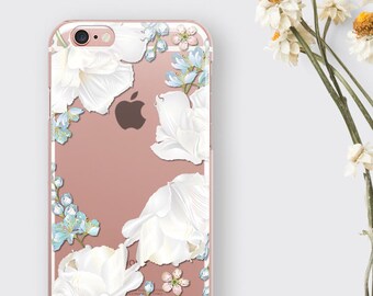 White Orchid Clear Phone Case Flower Lover Gift iPhone 8 Case - Floral iPhone X Case Orchid Samsung Galaxy S8 Case Flower Girl iPhone 7 Case