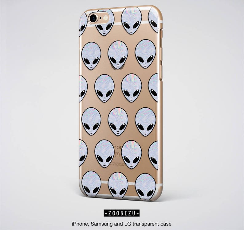Clear Alien iPhone Case Space Lover Gift with Holographic UFO Design for iPhone 11, 12 Mini, 13 Mini, 14 Pro & XR image 3