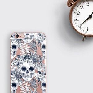 White Skull iPhone XS Max Case Samsung Clear Cover image 6