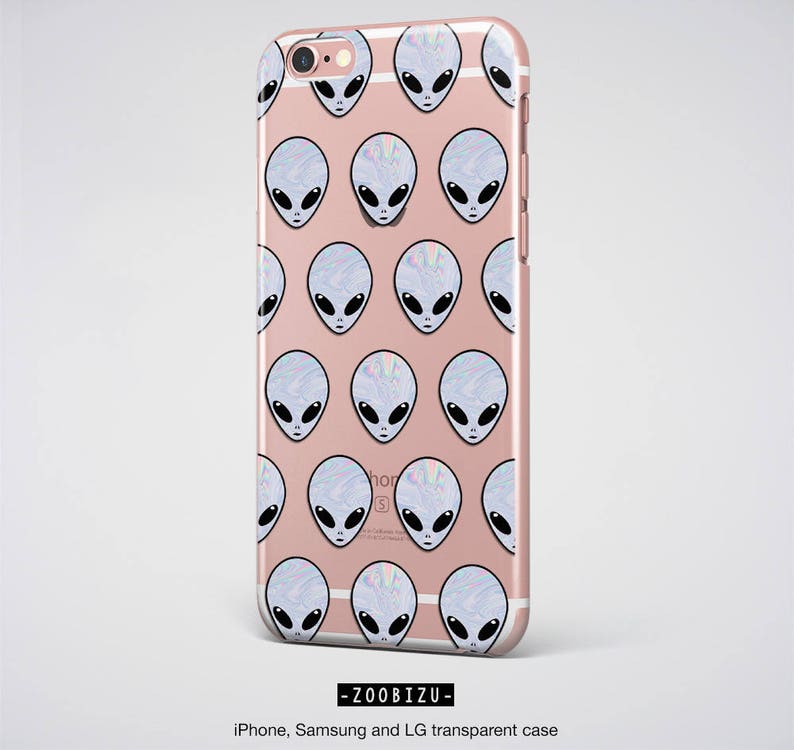 Clear Alien iPhone Case Space Lover Gift with Holographic UFO Design for iPhone 11, 12 Mini, 13 Mini, 14 Pro & XR image 2