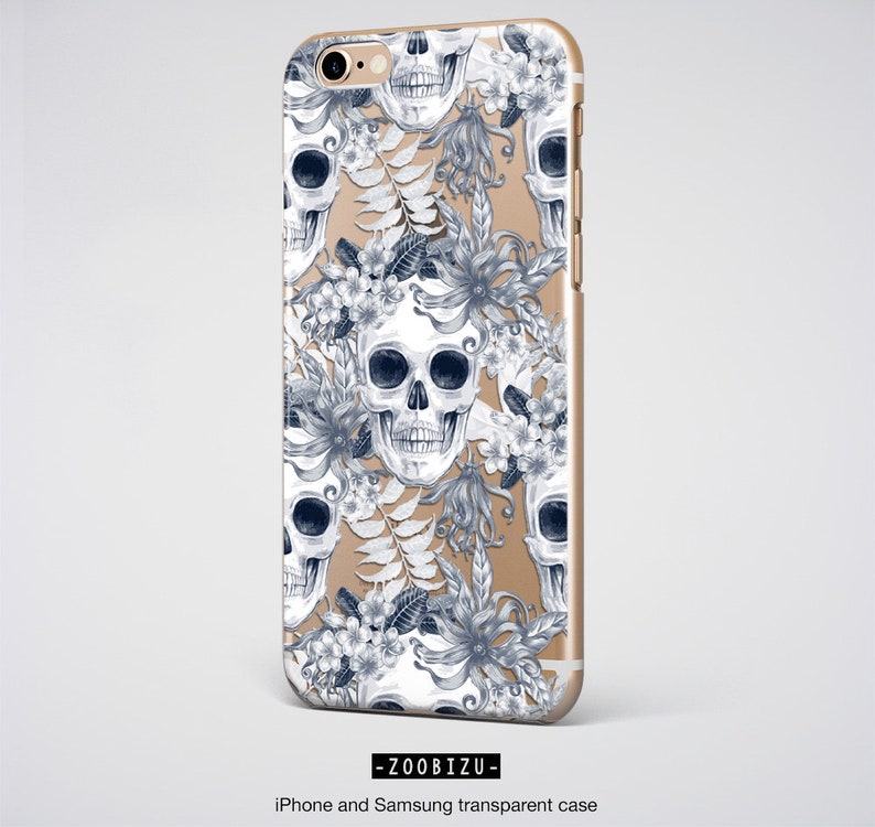White Skull iPhone XS Max Case Samsung Clear Cover image 9