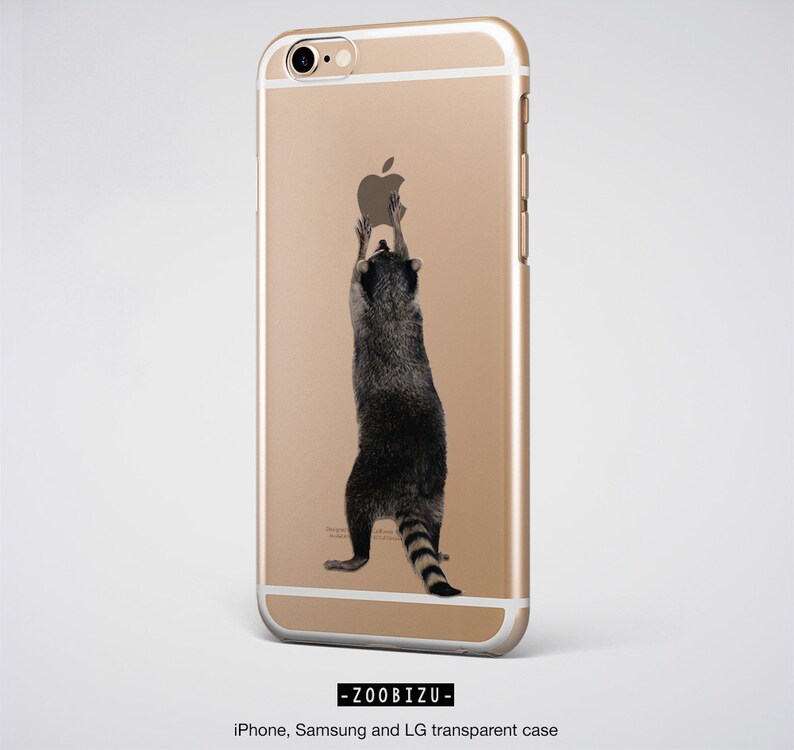 Raccoon iPhone Case Clear Samsung Cover, Trash Panda Protective iPhone 13 Case Animal Transparent iPhone 12 Case image 8
