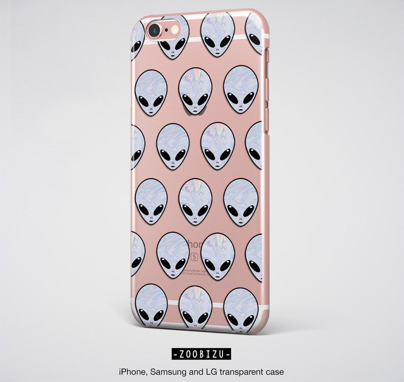 Clear Alien iPhone Case Space Lover Gift with Holographic UFO Design for iPhone 11, 12 Mini, 13 Mini, 14 Pro & XR image 6