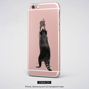 Raccoon iPhone Case Clear Samsung Cover, Trash Panda Protective iPhone 13 Case Animal Transparent iPhone 12 Case image 3