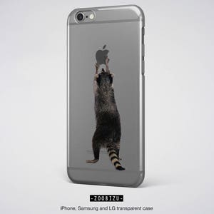 Raccoon iPhone Case Clear Samsung Cover, Trash Panda Protective iPhone 13 Case Animal Transparent iPhone 12 Case image 2