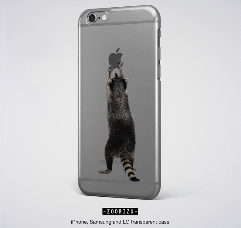 Raccoon iPhone Case Clear Samsung Cover, Trash Panda Protective iPhone 13 Case Animal Transparent iPhone 12 Case image 2