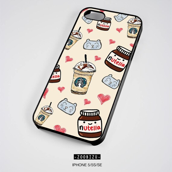 Nutella iPhone XS Case Starbucks Samsung Cover, Tumblr Galaxy S8 Case Cat  iPhone 7 Gift for Her iPhone X Case iPhone 8 Rubber Case - Etsy
