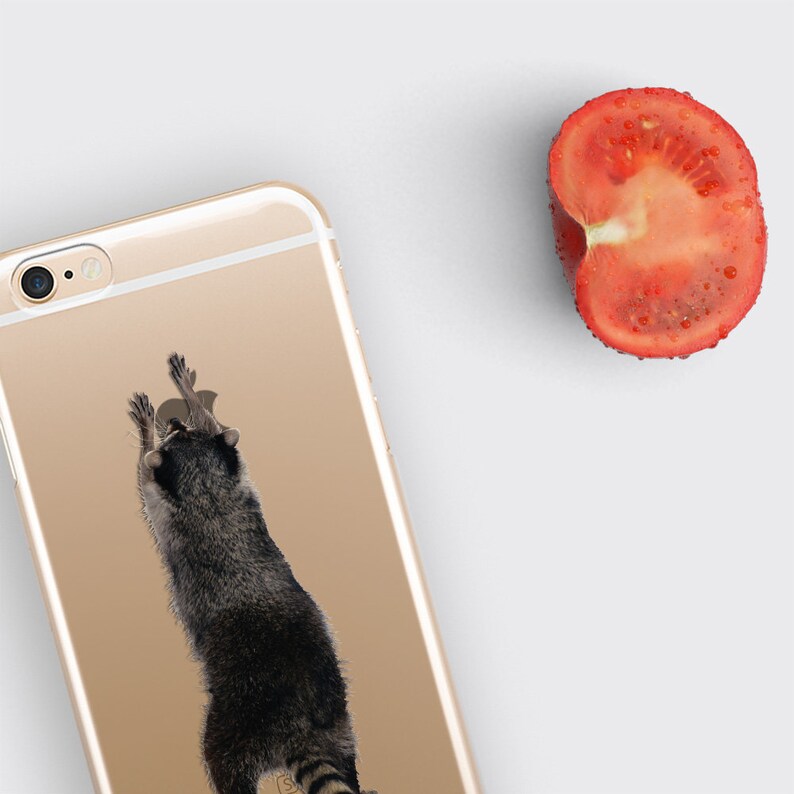 Raccoon iPhone Case Clear Samsung Cover, Trash Panda Protective iPhone 13 Case Animal Transparent iPhone 12 Case image 6