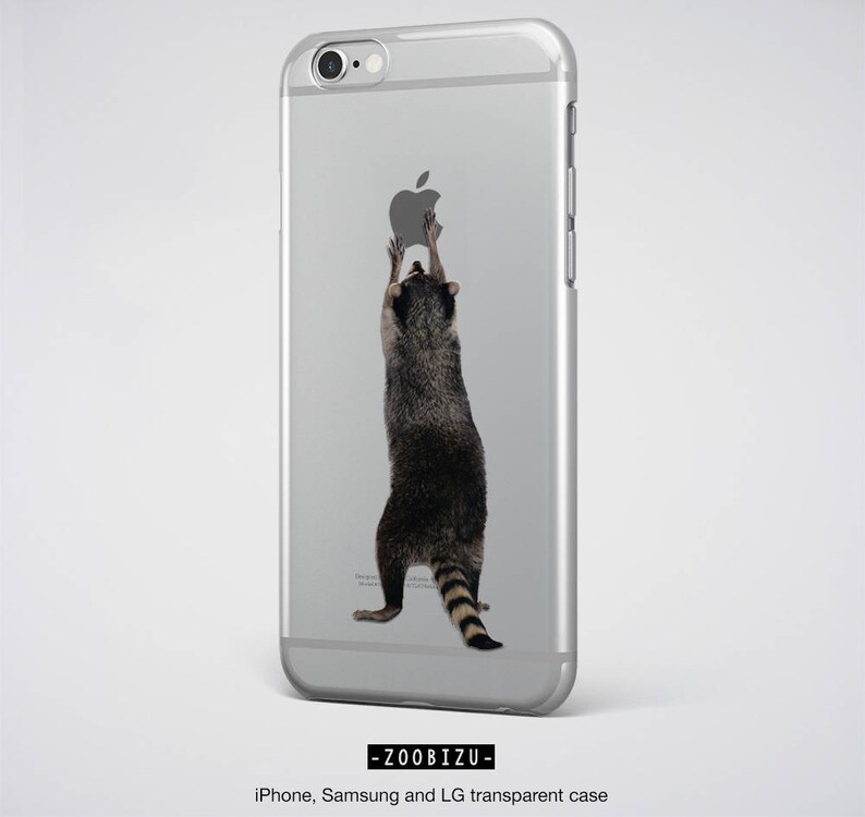 Raccoon iPhone Case Clear Samsung Cover, Trash Panda Protective iPhone 13 Case Animal Transparent iPhone 12 Case image 4