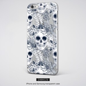 White Skull iPhone XS Max Case Samsung Clear Cover image 3