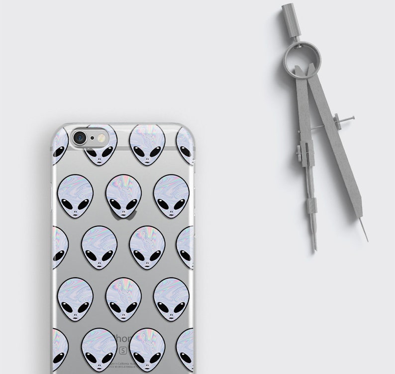 Clear Alien iPhone Case Space Lover Gift with Holographic UFO Design for iPhone 11, 12 Mini, 13 Mini, 14 Pro & XR image 5