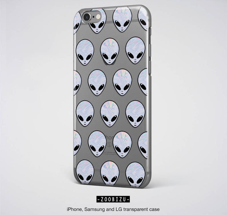 Clear Alien iPhone Case Space Lover Gift with Holographic UFO Design for iPhone 11, 12 Mini, 13 Mini, 14 Pro & XR image 4