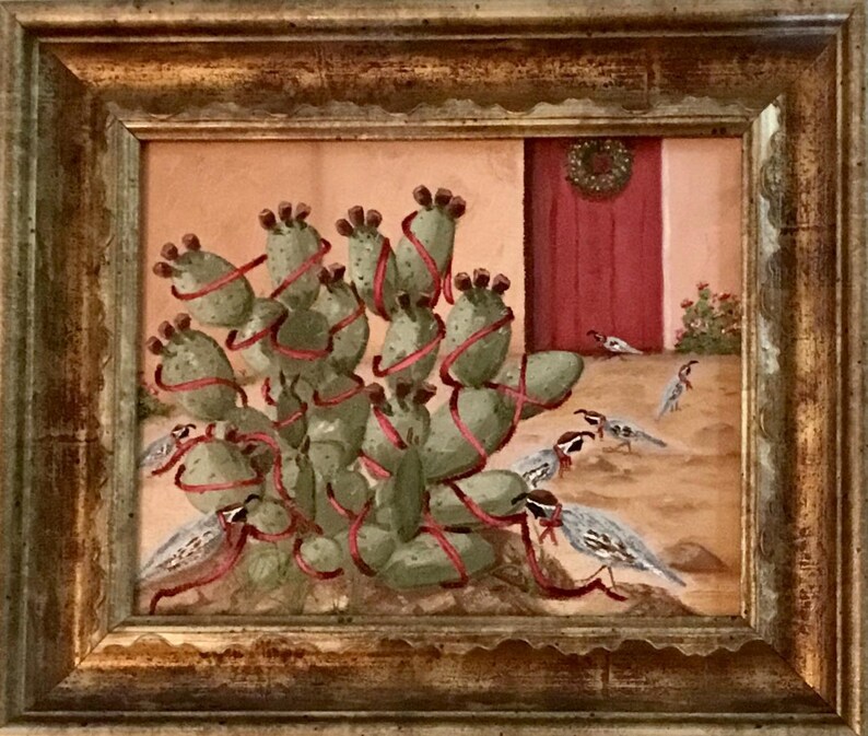 Framed Southwest original oil painting, (8x10) image 1